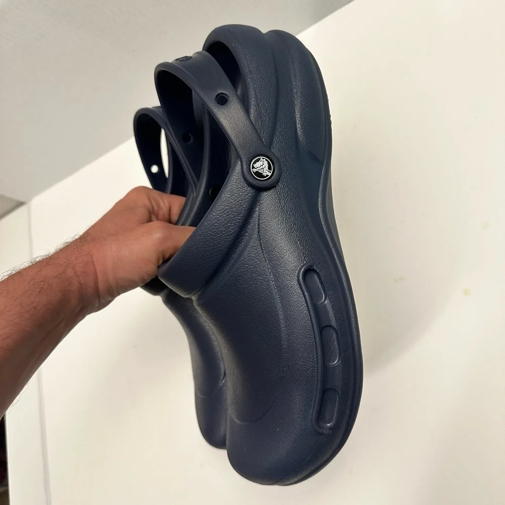 Crocs Men's Bistro Slip Resistant Work Clog in Blue-Navy Size 12